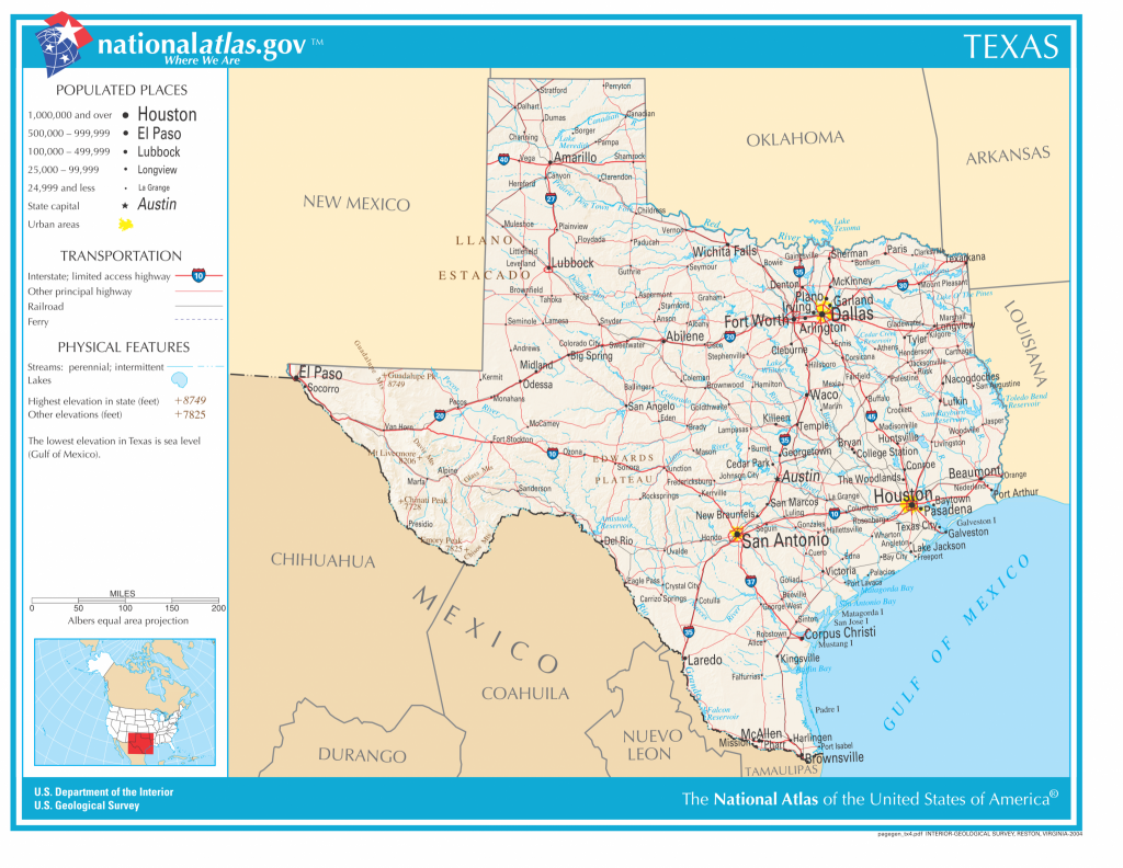 Karte von Texas mit Infos | Geografisch, Countys, Städte