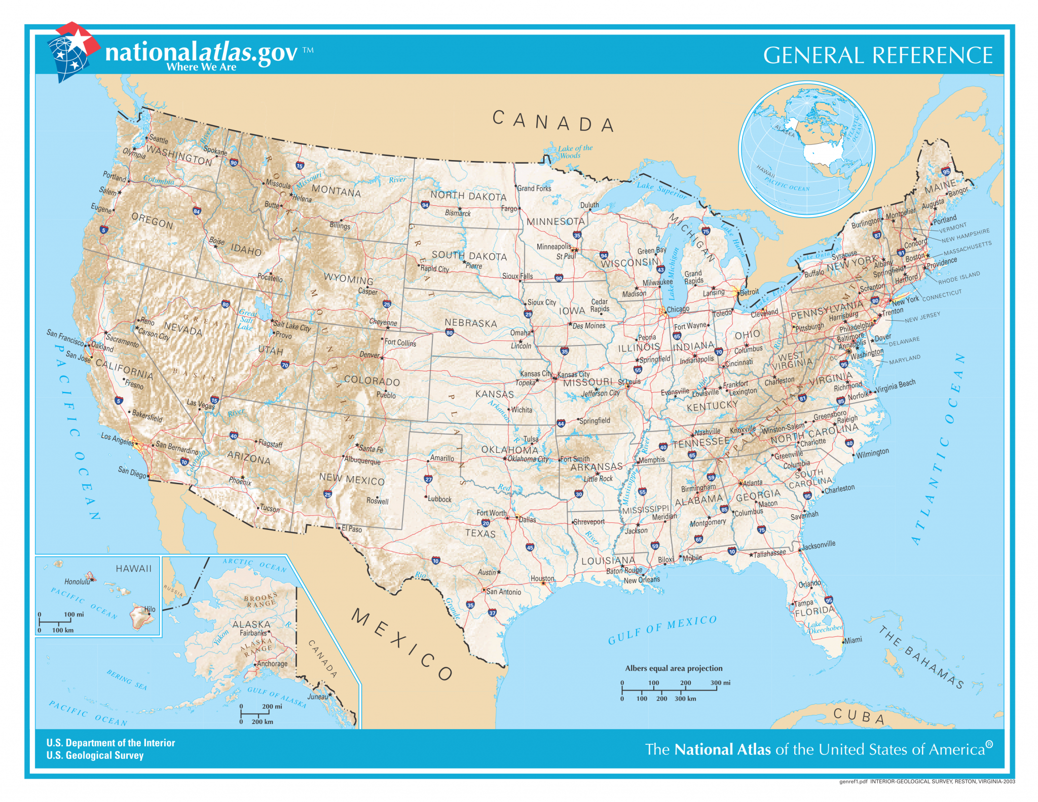 Usa Karte / Diercke Weltatlas - Kartenansicht - Vereinigte Staaten von