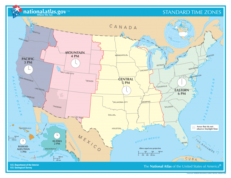 Zeitzonen Der USA Neun Uhren Ticken In Amerika   Zeitzonen Usa 768x593 